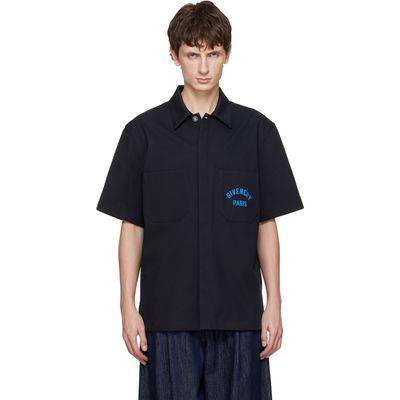 Givenchy Givenchy Navy 'GIVENCHY Paris' Cotton Twill Shirt