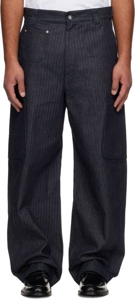 Givenchy Givenchy Navy Herringbone Denim Cargo Pants
