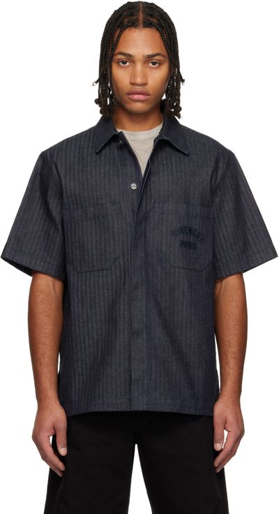 Givenchy Givenchy Navy Herringbone Denim Shirt