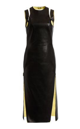 Givenchy Givenchy OpenZipper Leather Midi Dress
