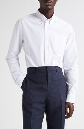 Givenchy Givenchy Paris Embroidered Classic Fit Cotton Poplin Button-Down Shirt