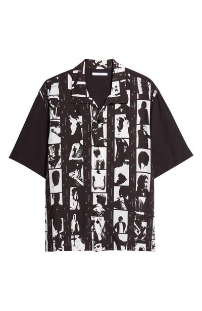 Givenchy Givenchy Photographic Negative Print Short Sleeve Button-Up Shirt