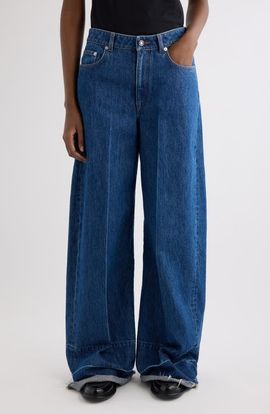 Givenchy Givenchy Raw Edge Wide Leg Denim Jeans