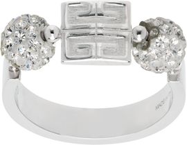 Givenchy Givenchy Silver 4G Metal & Crystal Ring