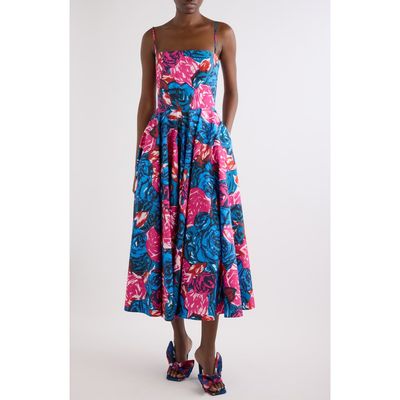 Givenchy Givenchy Sliced A-Line Cotton Poplin Midi Dress