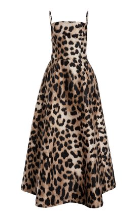 Givenchy Givenchy Sliced Leopard Midi Dress