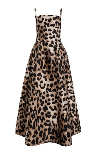 Givenchy Givenchy Sliced Leopard Midi Dress