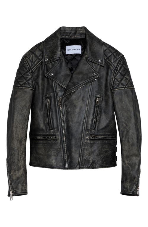 Givenchy Givenchy Sunflower Back Leather Biker Jacket