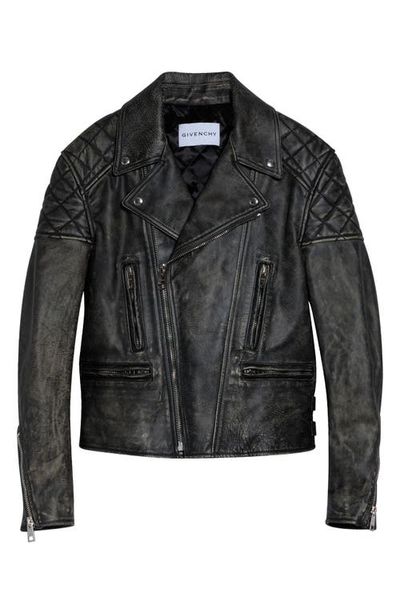 Givenchy Givenchy Sunflower Back Leather Biker Jacket