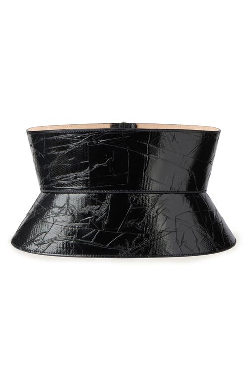Givenchy Givenchy Tape Print Patent Leather Corset Belt