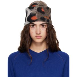 Givenchy Givenchy Taupe & Orange Hairy Animal Beanie