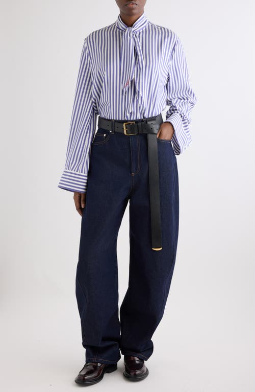 Givenchy Givenchy Tie Neck Silk Striped Shirt