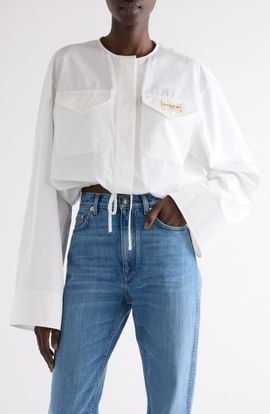 Givenchy Givenchy Utility Cotton Poplin Crop Shirt