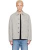 Givenchy Givenchy White & Navy Striped Workwear Jacket - 1