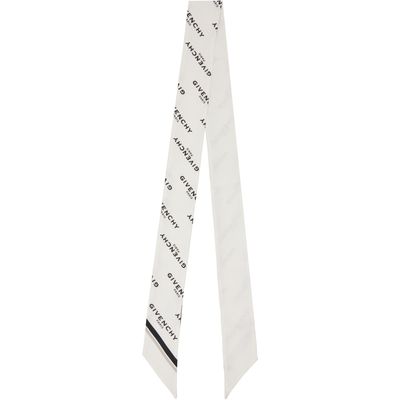 Givenchy Givenchy White 'Givenchy Shadow' Bicolor Bandeau Silk Scarf