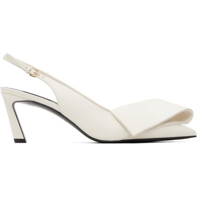 Givenchy Givenchy White Twisted Ribbon Slingback Heels
