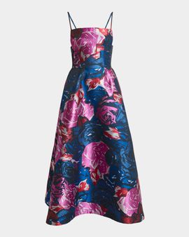 Givenchy Large Floral Sliced Volume Dress