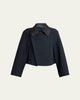 Givenchy Leather-Collar A-Line Cocoon Coat - 1