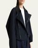 Givenchy Leather-Collar A-Line Cocoon Coat - 5