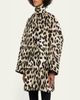Givenchy Leopard Jacquard Short Cocoon Coat With Scarf - 4
