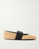 GIVENCHY Logo-appliquéd raffia ballerina flats - 1