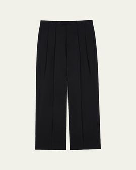 Givenchy Men's Double Pleated Wide-Leg Trousers