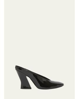Givenchy Patent Leather Sculpted Block-Heel Mules