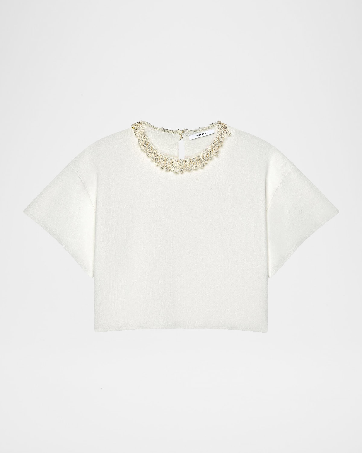 Givenchy Pearl-Embroidered Crop Top