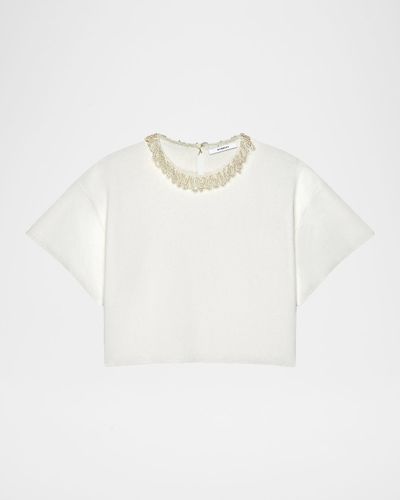 Givenchy Pearl-Embroidered Crop Top