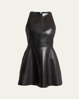 Givenchy Racerback Mini Leather Dress