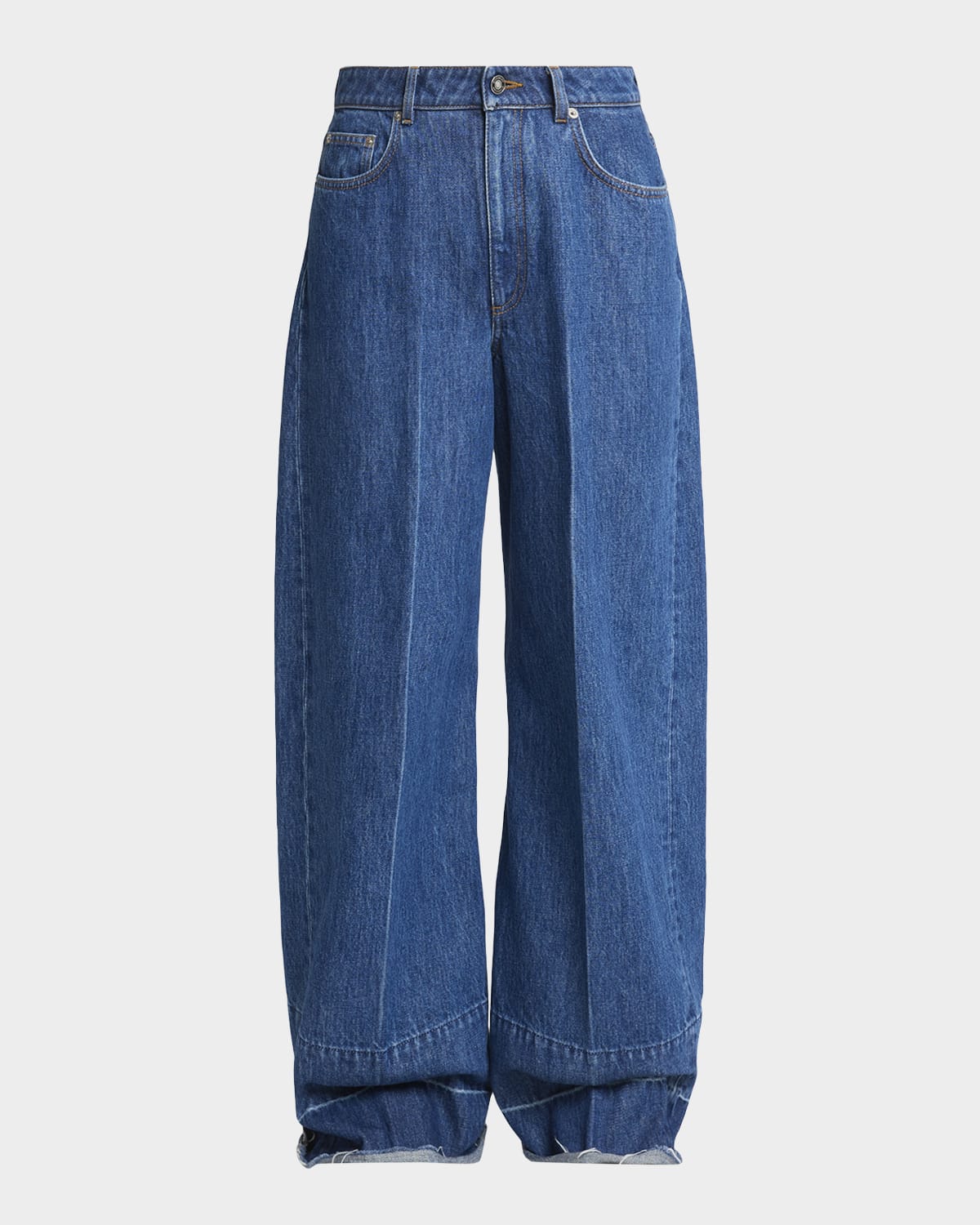 Givenchy Raw Edge Released Hem Wide-Leg Jeans