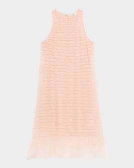 Givenchy Ruffle Tulle Sleeveless Mini Dress