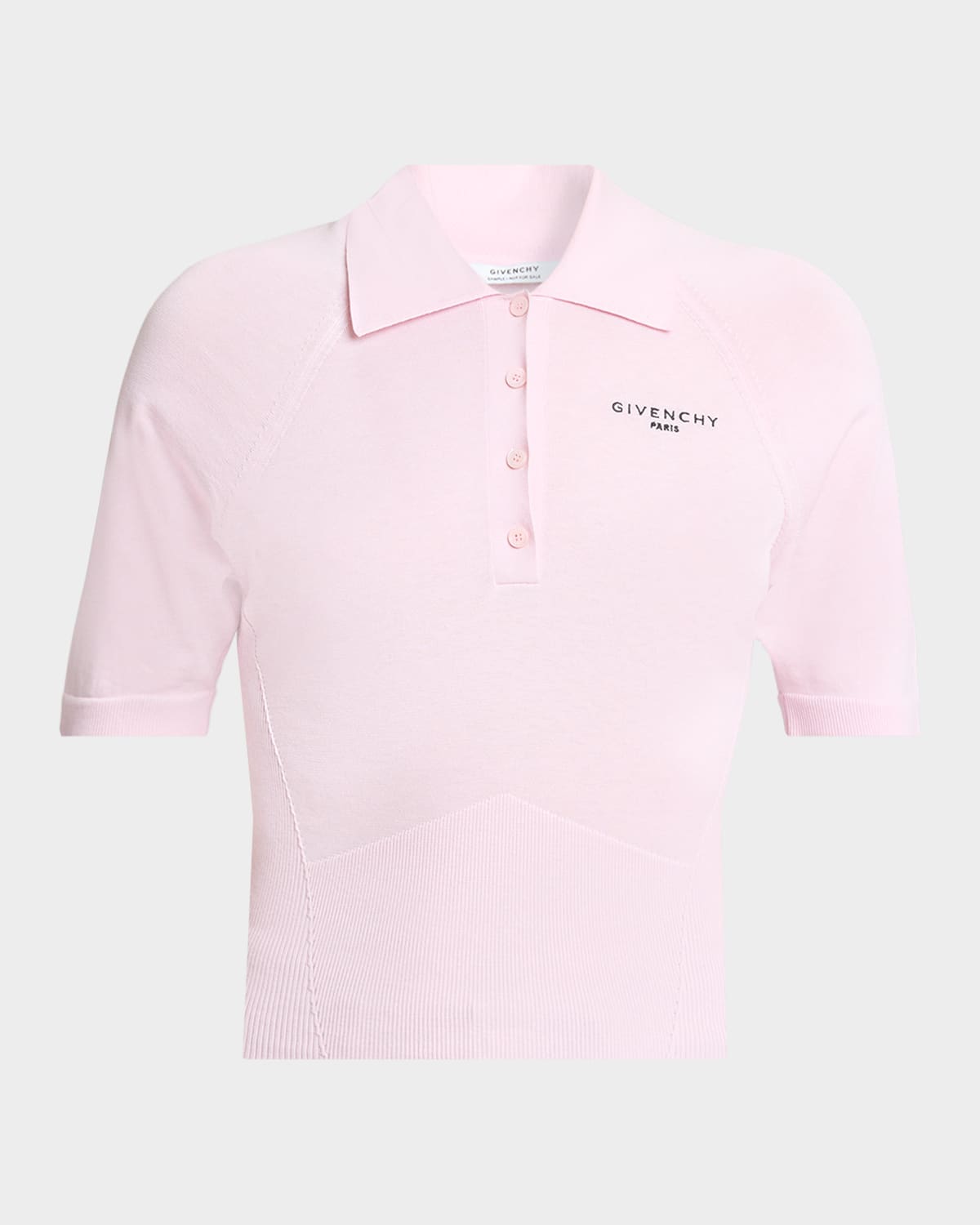 Givenchy Short-Sleeve Cotton-Silk Cropped Polo Shirt