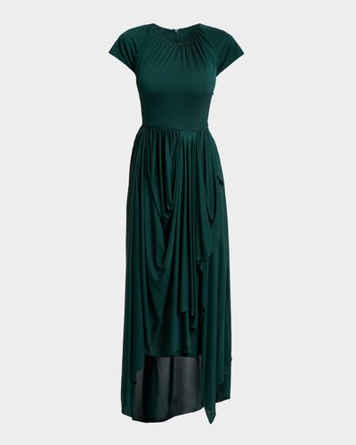 Givenchy Short Sleeve Draped Jersey Dress