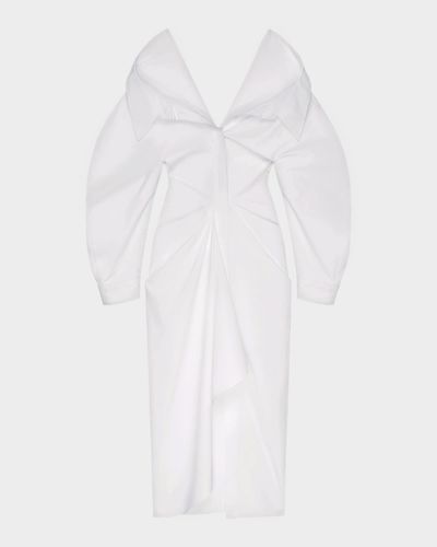 Givenchy Slashed Draped Cotton Poplin Maxi Shirtdress