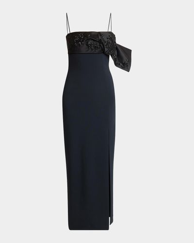 Givenchy Sleeveless Embellished Bow Sliced Maxi Dress