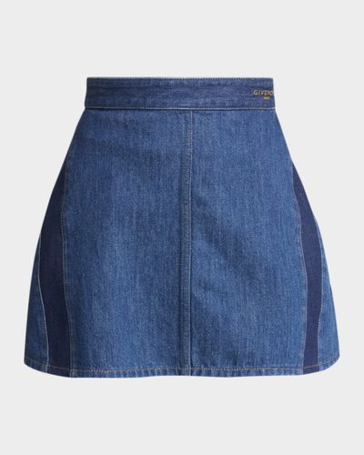 Givenchy Stripe Denim Mini Cocoon Skirt