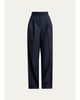 Givenchy Striped Pleated Wool-Cashmere Pants - 1