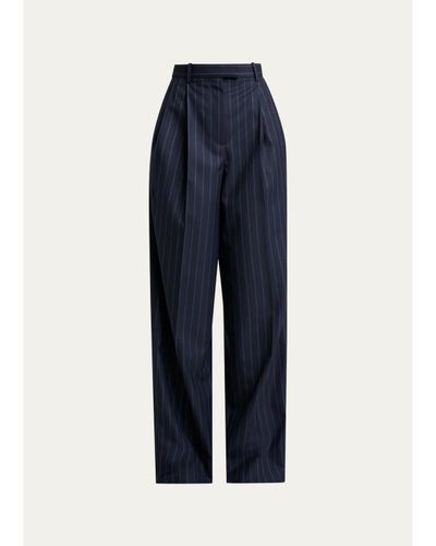 Givenchy Striped Pleated Wool-Cashmere Pants