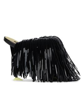 Givenchy Women's Boudoir Heeled Mules in Patent Leather with Fringes