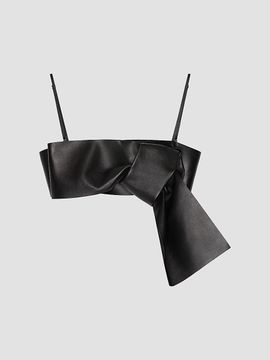 Givenchy Women's Bra Top in Leather with Bow