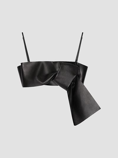 Givenchy Women's Bra Top in Leather with Bow