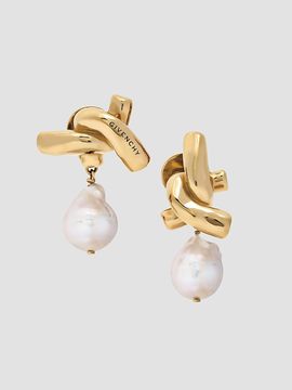 Givenchy Women's Chain Link Asymmetric Earrings in Metal and Pearl