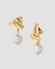 Givenchy Women's Chain Link Asymmetric Earrings in Metal and Pearl - 2