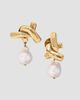 Givenchy Women's Chain Link Asymmetric Earrings in Metal and Pearl - 4