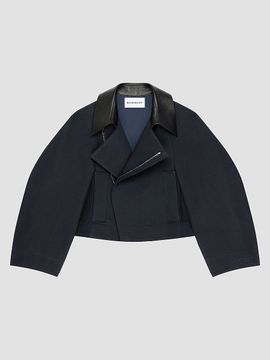 Givenchy Women's Cropped Peacoat in Cotton and Wool