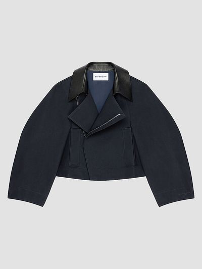 Givenchy Women's Cropped Peacoat in Cotton and Wool