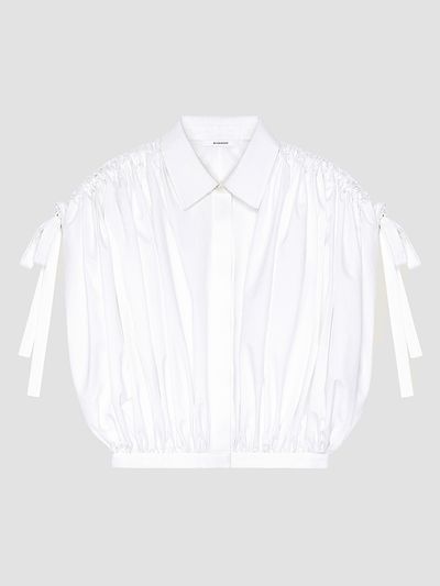 Givenchy Women's Cropped Shirt in Poplin with Ruched Details