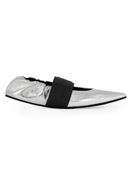 Givenchy Women's Crush Ballerinas in Wrinkled-Effect Metallic Leather