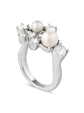 Givenchy Women's Crystal Pearl Ring in Metal, Crystals and Pearls